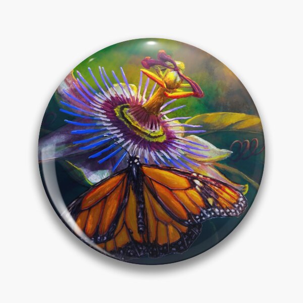 Item preview, Passionfruit flower and monarch butterfly designed and sold by Heidi Monsant.