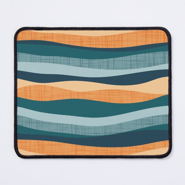 Item preview, Horizontal lines intersection // green pine orange tequila sunrise and blue malibu stripes designed and sold by SelmaCardoso.
