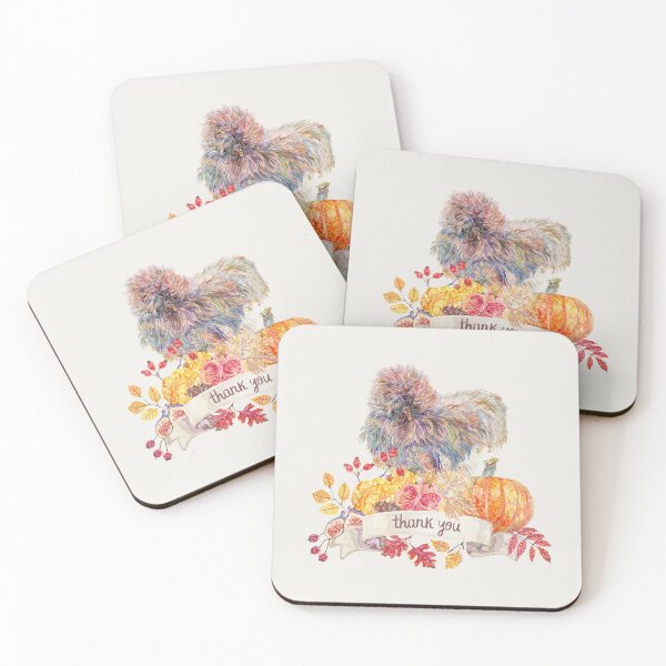 Item preview, Thank You Silkie Chicken with Fall Harvest Wreath designed and sold by becca-boyce.