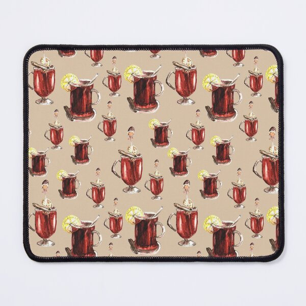 Item preview, Watercolor mulled wine pattern designed and sold by GrayCatGraphics.