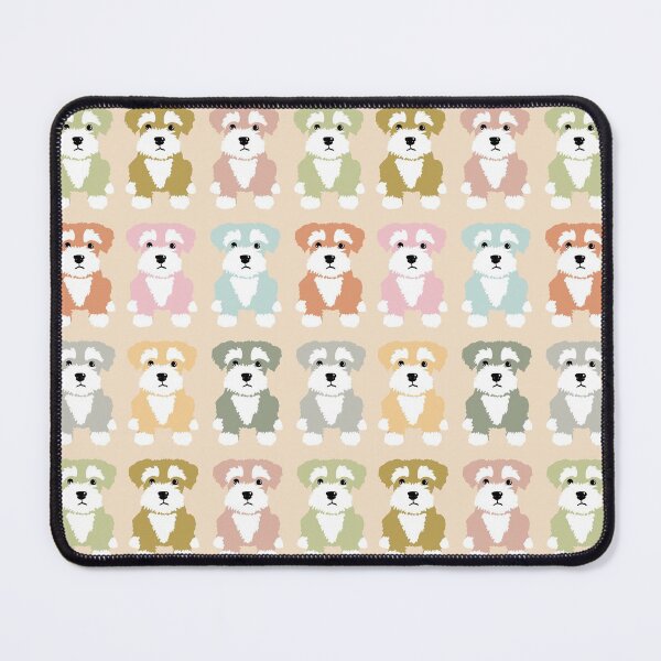 Item preview, Rainbow of Miniature Schnauzer Dogs on A Cream Background designed and sold by NattyDesigns.