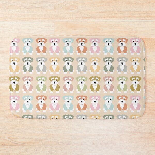 Item preview, Rainbow of Miniature Schnauzer Dogs on A Cream Background designed and sold by NattyDesigns.