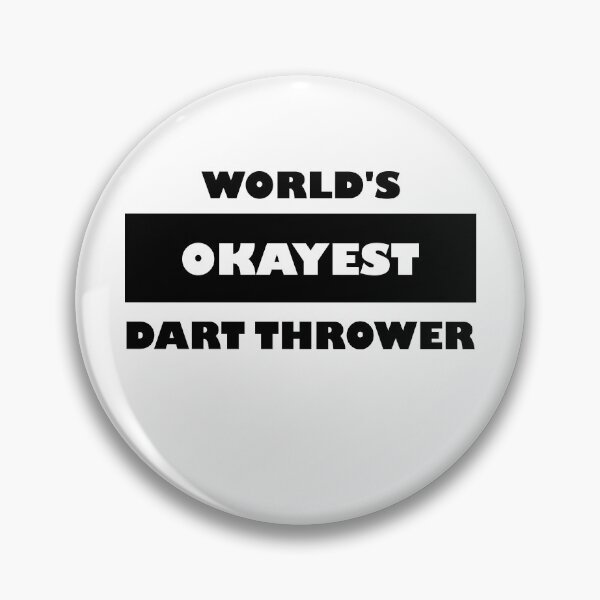 Item preview, Funny Darts: World's okayest dart thrower black and white minimalist block typography designed and sold by Deegital18.