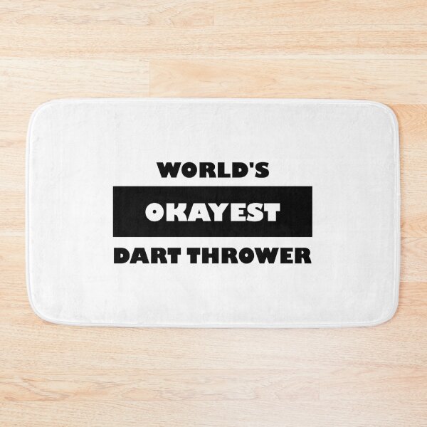 Item preview, Funny Darts: World's okayest dart thrower black and white minimalist block typography designed and sold by Deegital18.