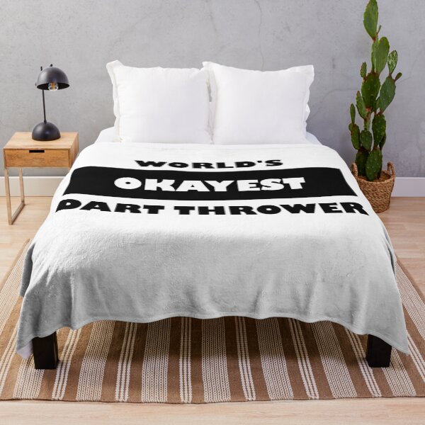 Item preview, Funny Darts: World's okayest dart thrower black and white minimalist block typography designed and sold by Deegital18.