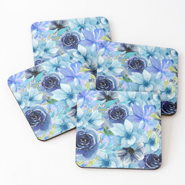 Item preview, Blue Watercolor All Over Floral Pattern  designed and sold by Designs By YL.