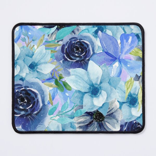 Item preview, Blue Watercolor All Over Floral Pattern designed and sold by Designs By YL.