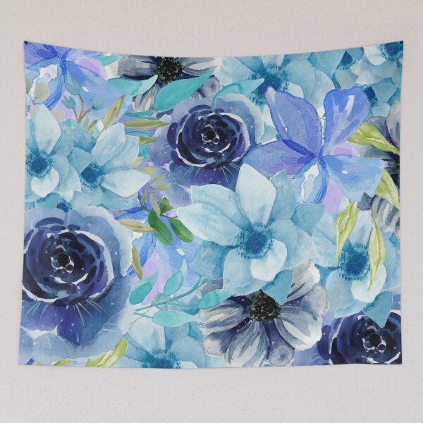 Item preview, Blue Watercolor All Over Floral Pattern  designed and sold by Designs By YL.