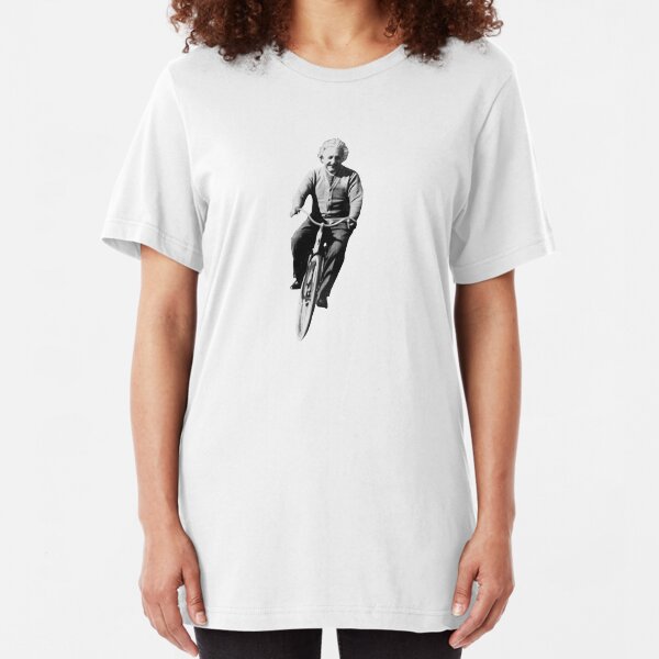 Albert Einstein on a Bike Slim Fit T-Shirt