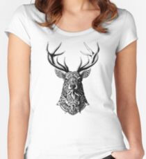 Verzierter Buck Tailliertes Rundhals-Shirt