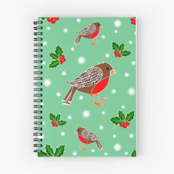 Item preview, Christmas Robin with green background pattern  designed and sold by Pear Tree Studio.
