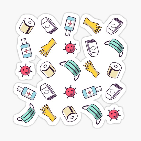 Item preview, covid 19 germ fighting essentials icons pack illustration designed and sold by CilleBK.