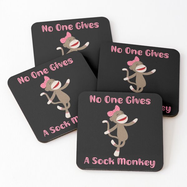 Item preview, No One Gives A Sock Monkey - Dancing Sock Monkey with Pink Polka Dot Bow designed and sold by Trinket-Trickster.