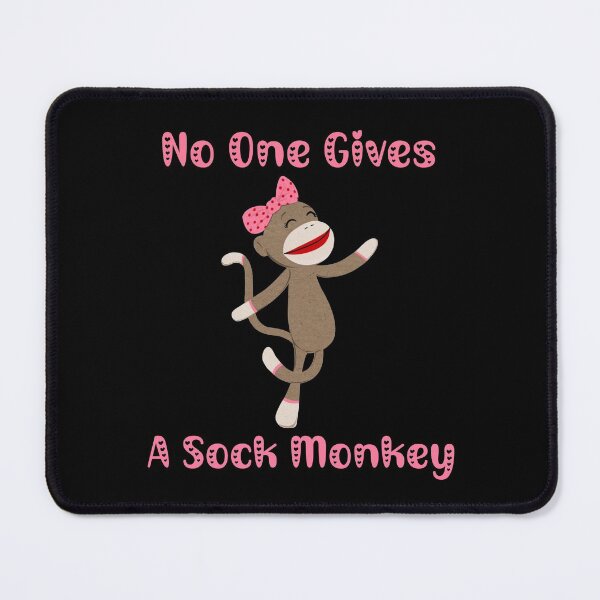 Item preview, No One Gives A Sock Monkey - Dancing Sock Monkey with Pink Polka Dot Bow designed and sold by Trinket-Trickster.