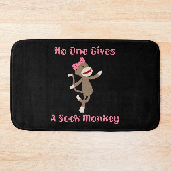 Item preview, No One Gives A Sock Monkey - Dancing Sock Monkey with Pink Polka Dot Bow designed and sold by Trinket-Trickster.