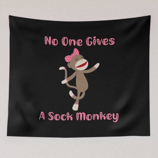 Item preview, No One Gives A Sock Monkey - Dancing Sock Monkey with Pink Polka Dot Bow designed and sold by Trinket-Trickster.