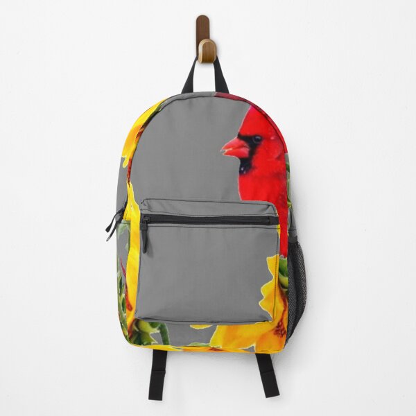 Item preview, RED CARDINAL & YELLOW SUNFLOWERS ON GREY A,RT designed and sold by sharlesart.