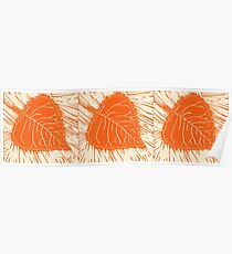 Leaf Lino Cut Trio Poster