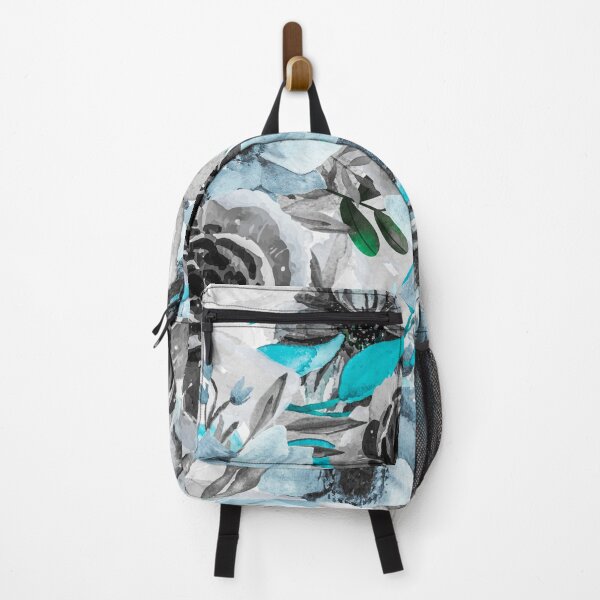 Item preview, Aqua And Grey Watercolor All Over Floral Pattern designed and sold by Designs By YL.
