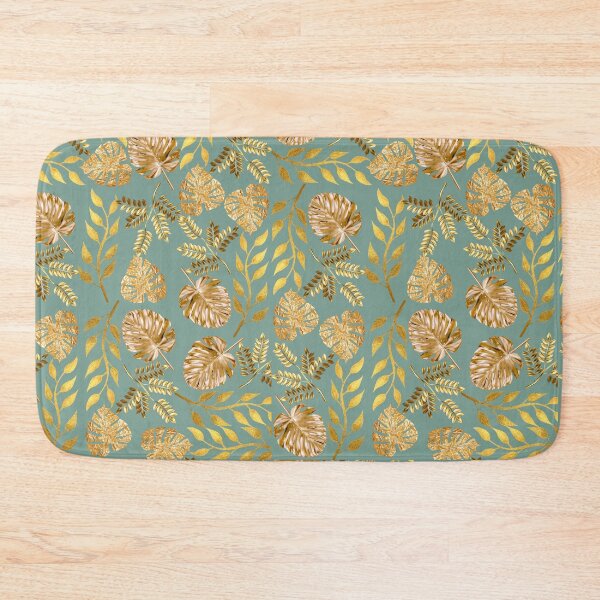 Item preview, Golden Leaves pattern - Green background designed and sold by Sarashelle.