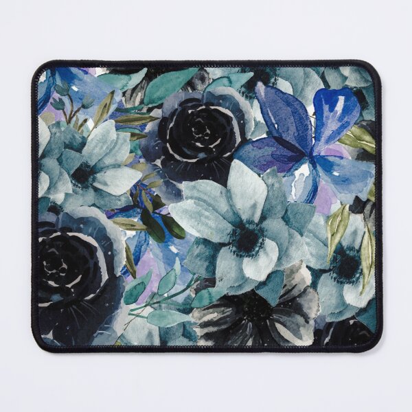 Item preview, Dark Blue Watercolor All Over Floral Pattern designed and sold by Designs By YL.