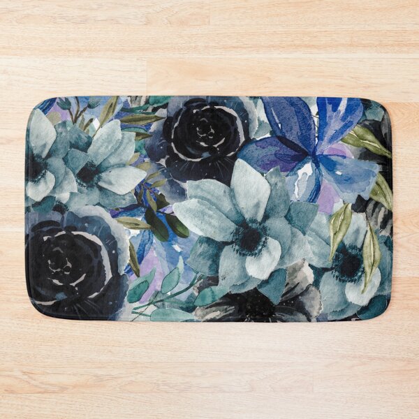 Item preview, Dark Blue Watercolor All Over Floral Pattern  designed and sold by Designs By YL.