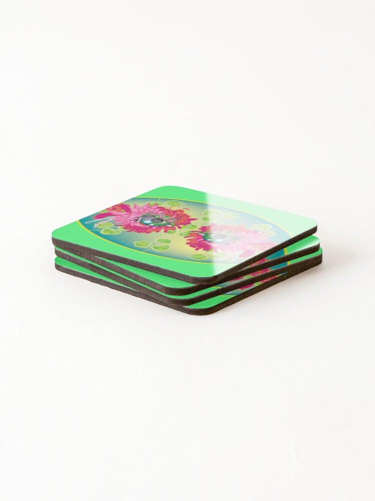 Thumbnail 4 of 5, Coasters (Set of 4), flowers designed and sold by InfinitePathArt.