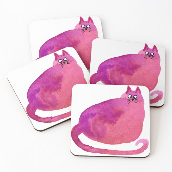 Item preview, big squinty purple cat designed and sold by CarnetsOlivia.