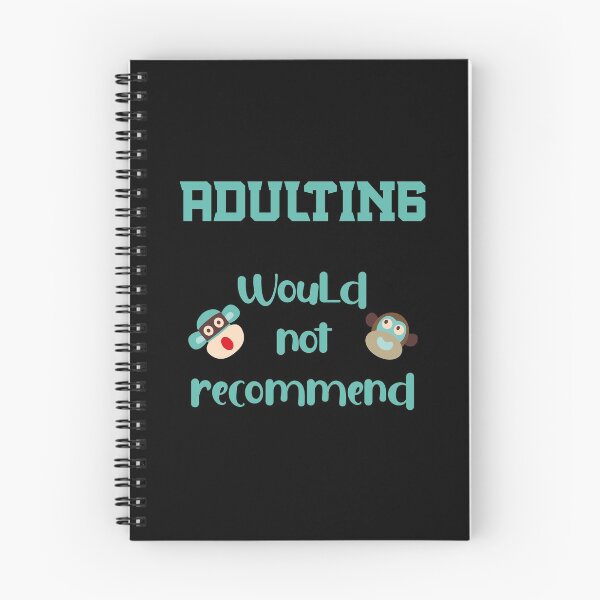 Item preview, Adulting, Would not recommend - In Aqua with two Sock Monkey Heads designed and sold by Trinket-Trickster.