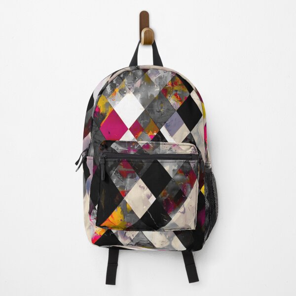 Item preview, graphic design pixel geometric square pattern abstract background in pink brown black designed and sold by Mrvell.