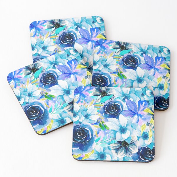 Item preview, Light Blue Watercolor All Over Floral Pattern  designed and sold by Designs By YL.