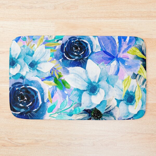 Item preview, Light Blue Watercolor All Over Floral Pattern  designed and sold by Designs By YL.