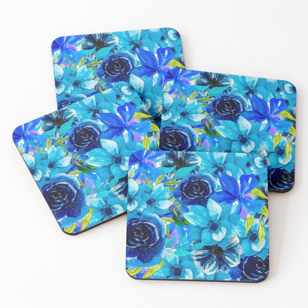 Item preview, Vibrant Blue Watercolor All Over Floral Pattern  designed and sold by Designs By YL.