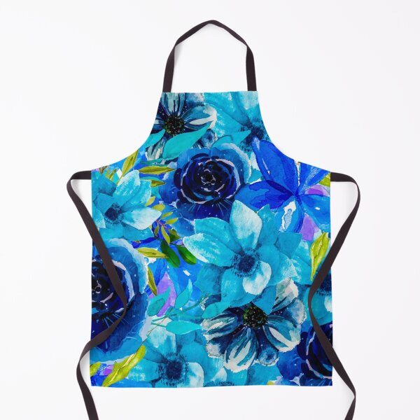 Item preview, Vibrant Blue Watercolor All Over Floral Pattern designed and sold by Designs By YL.