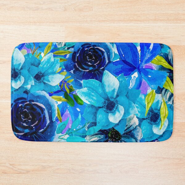 Item preview, Vibrant Blue Watercolor All Over Floral Pattern  designed and sold by Designs By YL.