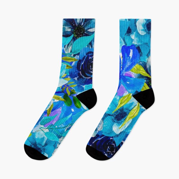 Item preview, Vibrant Blue Watercolor All Over Floral Pattern  designed and sold by Designs By YL.