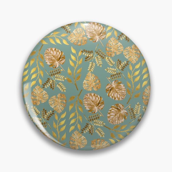 Item preview, Golden Leaves pattern - Green background designed and sold by Sarashelle.