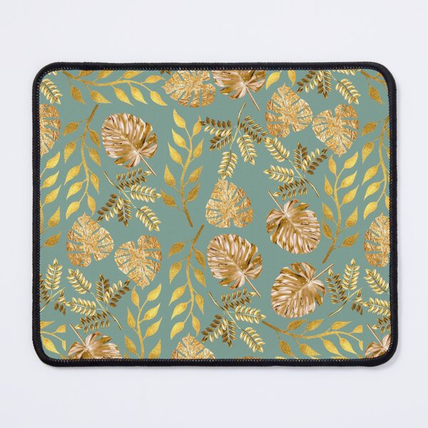 Item preview, Golden Leaves pattern - Green background designed and sold by Sarashelle.