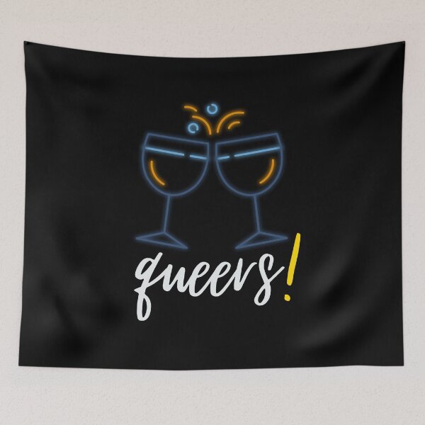 Item preview, Queers Aro Ace Wine Glasses. Aroace Pride designed and sold by Subtle Pride Shop.
