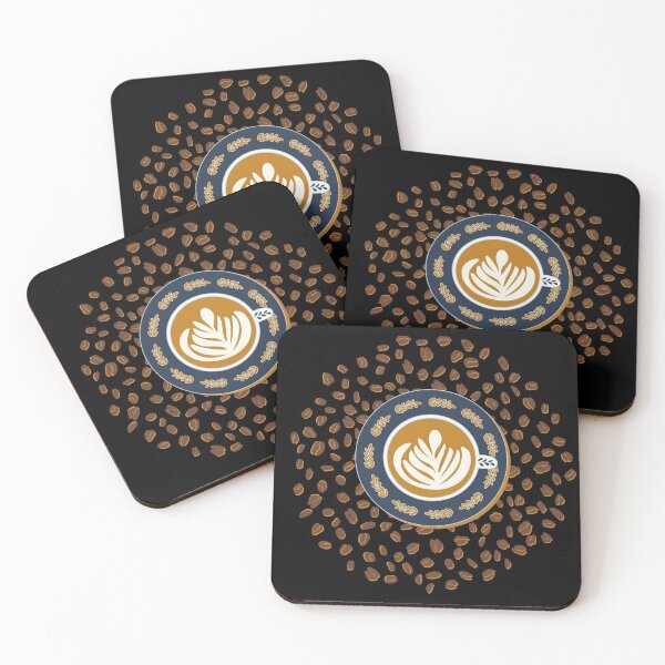 Item preview, Cozy Coffee & Latte- Cappuccino Art Flower, coffee beans designed and sold by cleolovescolor.