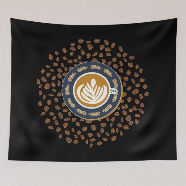 Item preview, Cozy Coffee & Latte- Cappuccino Art Flower, coffee beans designed and sold by cleolovescolor.