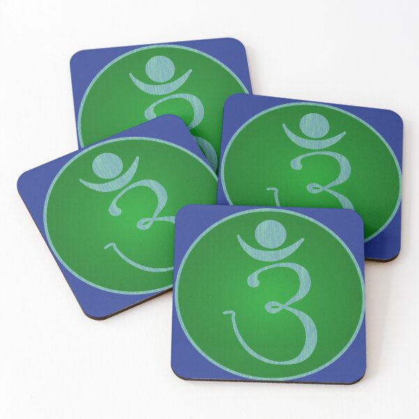 Item preview, OM Logo - Blue on Green designed and sold by Fractal Journeys, etc. .