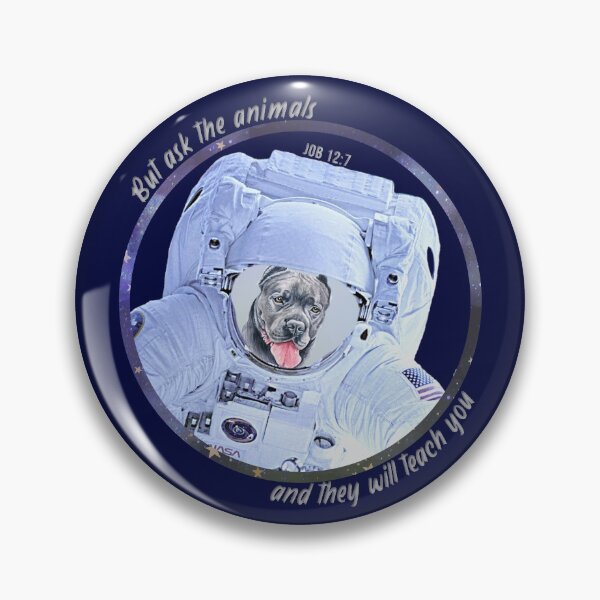 Item preview, Cane Corso Dog Astronaut in Space Bible Verse Ask the Animals Job 12:7 designed and sold by TheKingdomAttic.