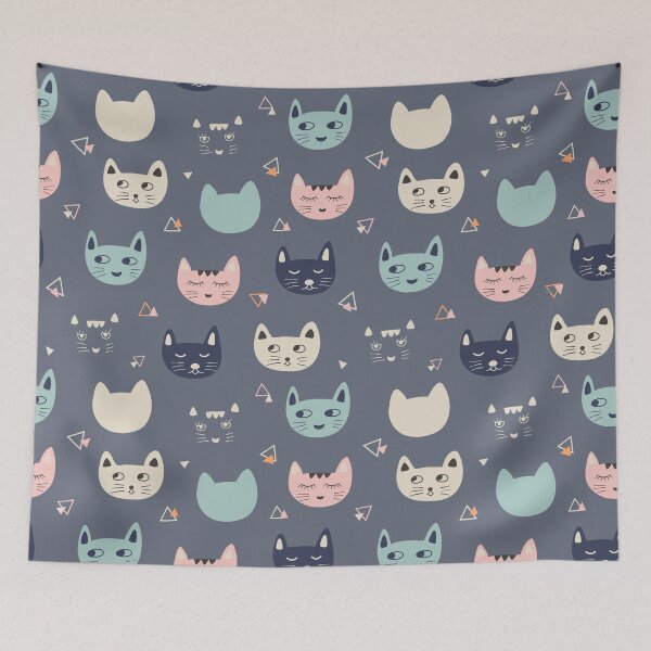 Item preview, cute cat face pattern designed and sold by inkbearblue.