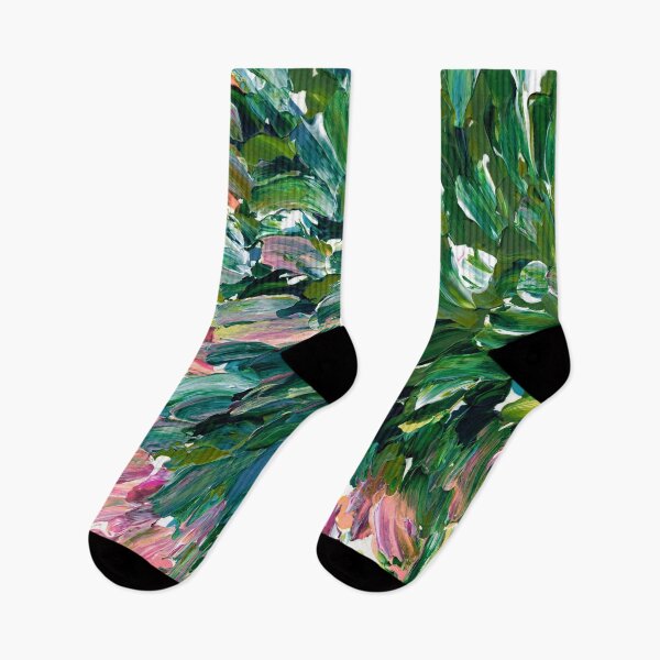Item preview, Julia Di Sano - FLORAL EXPANSION 2, GREEN PINK SPLASH designed and sold by EbiEmporium.