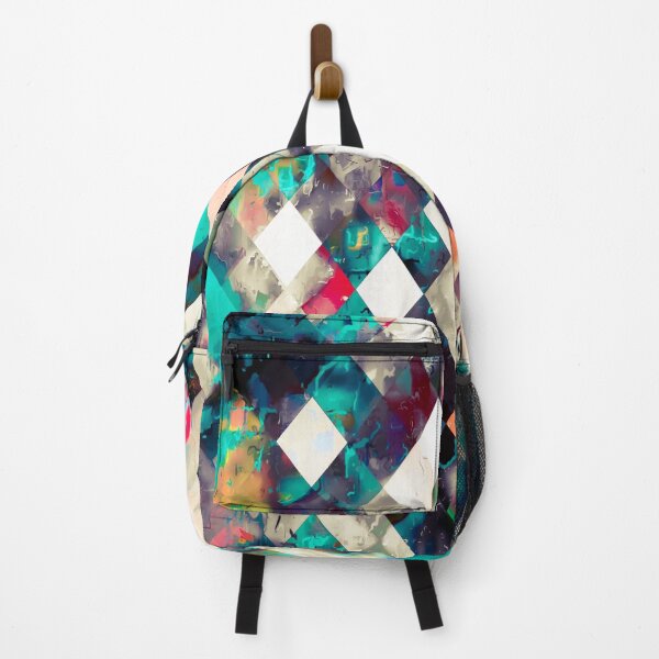 Item preview, graphic design pixel geometric square pattern abstract background in blue pink designed and sold by Mrvell.