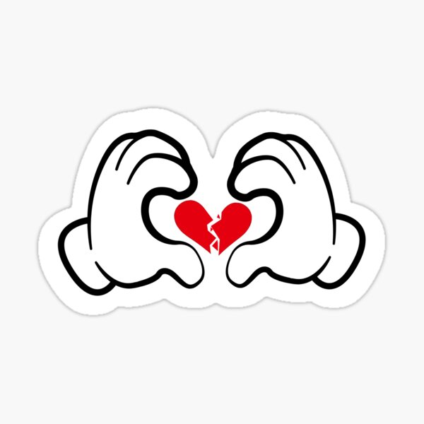 mickey hand Sticker