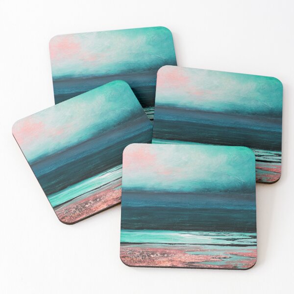 Item preview, Julia Di Sano - PROMISE OF TOMORROW 8 EMERALD GREEN PEACH COASTAL BEACH SEA LANDSCAPE designed and sold by EbiEmporium.