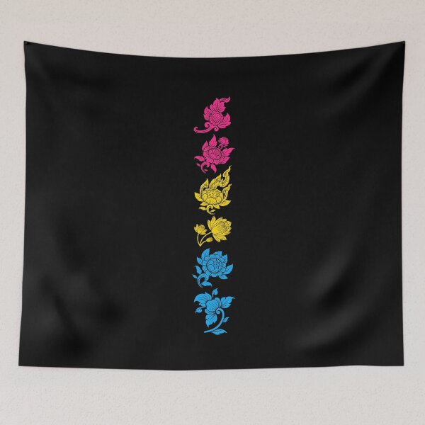 Item preview, Asian Flower Art Pan Sexual. Pansexual Pride designed and sold by Subtle Pride Shop.