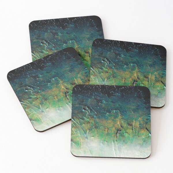 Item preview, Julia Di Sano - SEA ALGAE 1 GREEN GOLD OMBRE ABSTRACT PAINTING designed and sold by EbiEmporium.